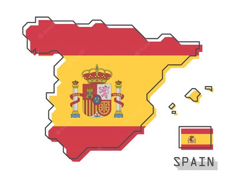 Premium Vector Spain Map And Flag