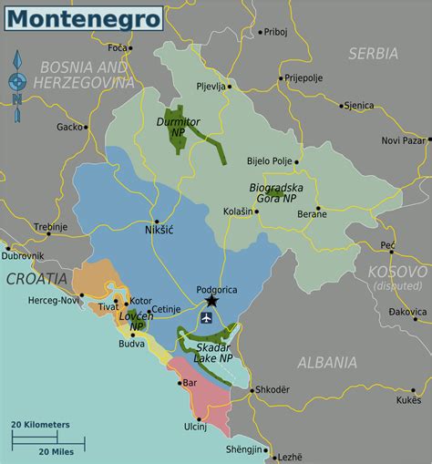 Map Of Montenegro Map Regions Worldofmaps Net Online Maps And Travel Information