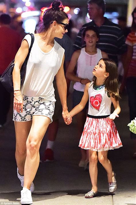 Katie Holmes Steps Out In See Through Shirt During Stroll With Daughter Suri Daily Mail Online
