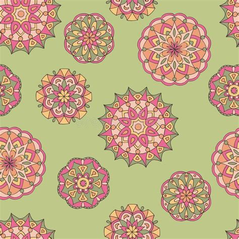 Abstract Seamless Mandala Pattern Stock Illustration Illustration Of