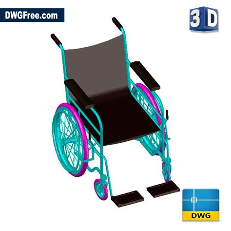 Wheelchair 3d Dwg Free Drawing 2020 In Autocad Blocks