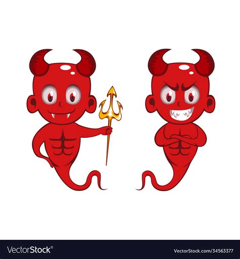 Cute Devil Characters Collection Royalty Free Vector Image