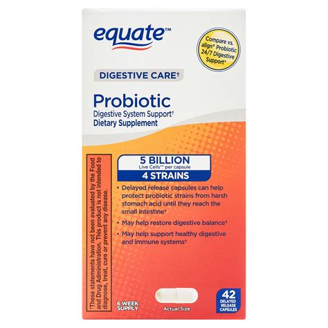 Equate Probiotic Supplement Delayed Release Capsules Digestive Health