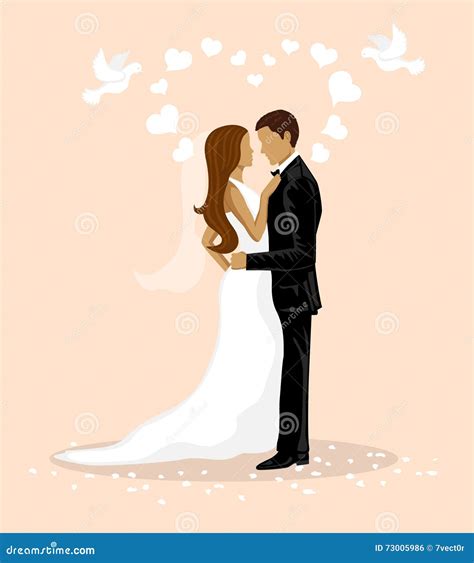 Wedding Couple Vector Illustration Bride And Groom Stock Vector