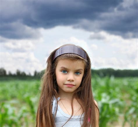 Portrait Of Pretty Little Girl Stock Photo Image Of Face Cute 33749694