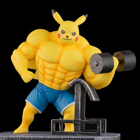 17cm Gk Pokemon Muscle Pikachu Model Toy Pvc Anime Figure