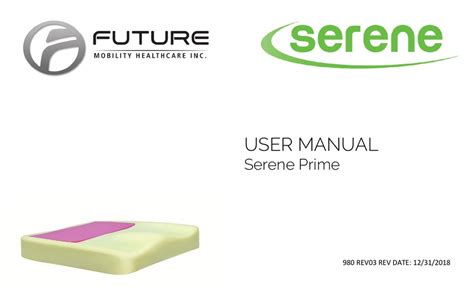 Future Mobility Healthcare Serene Prime User Manual Pdf Download