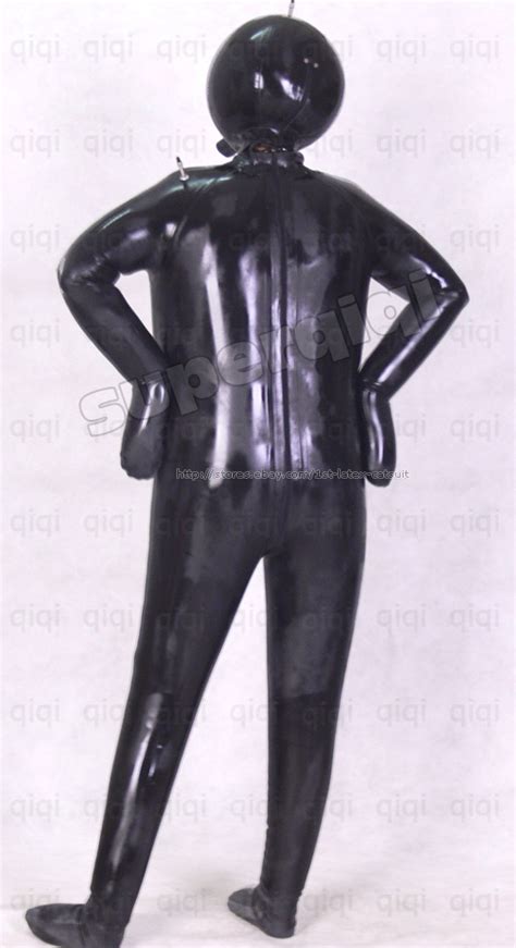 Latexrubber Gummi 045mm Inflatable Catsuit Mask Suit Heavy Ball Hood