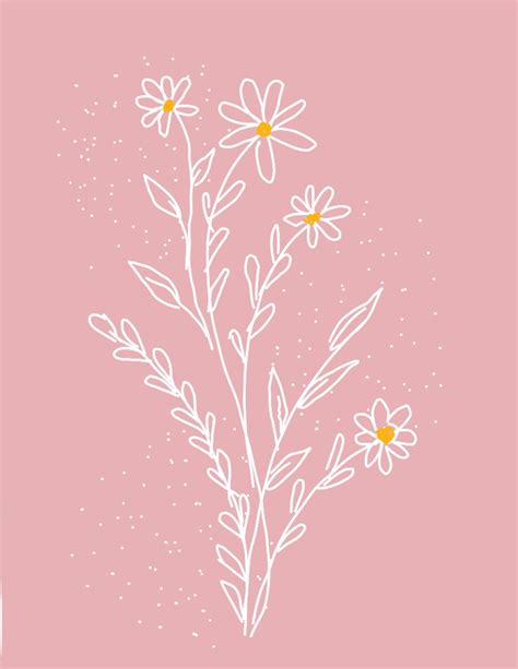 Cute Bohemian Flowers With Pink Background In 2021 Pink Background
