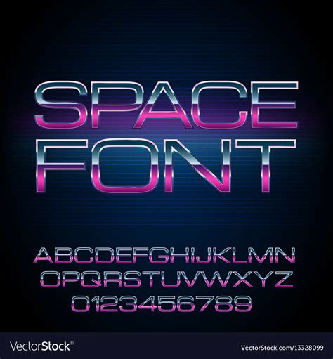 Sci Fi Retro Font Royalty Free Vector Image Vectorstock