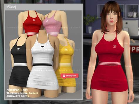 Laurenlime Ts4 Alpha Cc Finds Sims 4 Clothing Sims 4 Halter Dress