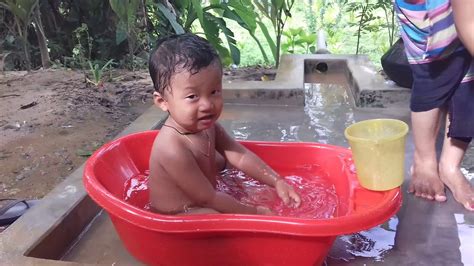 Baby Bathing Baby Playing While Bathingindian Style Baby Bathing