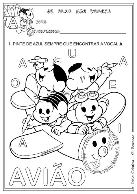 Atividade Vogal A Ideia Criativa Gi Carvalho Educação Infantil