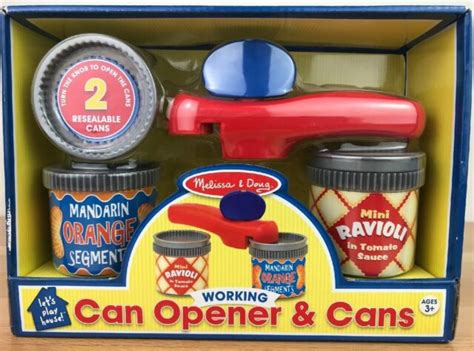 Melissa And Doug Lets Play House Working Can Opener And 2 Resealable Cans