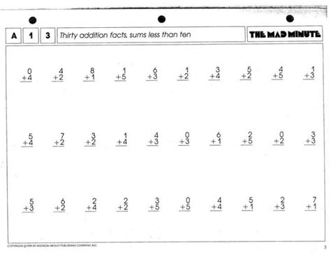 The Mad Minute Math Worksheets Worksheets Master