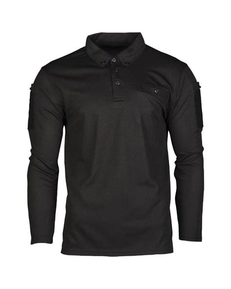 Tactical Polo Shirt With Long Sleeves Quick Drying Mil Tec® Black