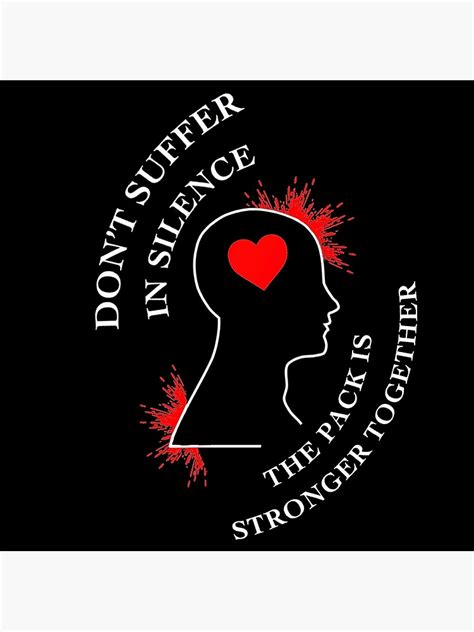 don t suffer in silence the pack is stronger together poster for sale by andrewplus redbubble