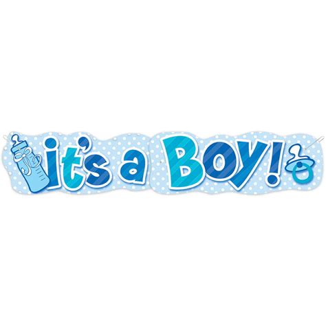 Paper Its A Boy Baby Shower Banner 45 Ft Blue 1ct