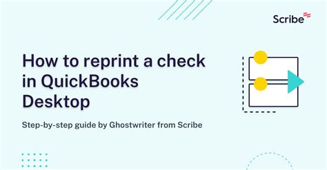 How To Reprint A Check In Quickbooks Desktop Scribe