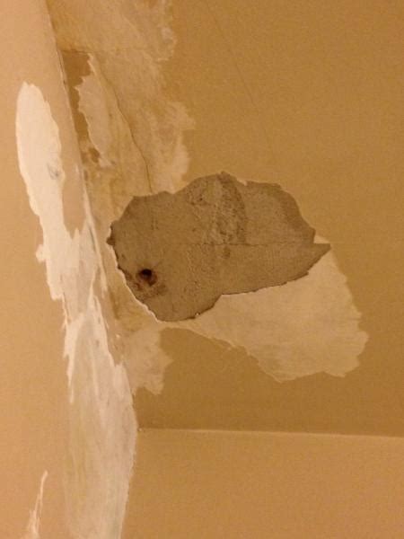Ceiling holes present a particular challenge when attempting to do repairs. ceiling repair/is this rock lath with lime plaster? water ...