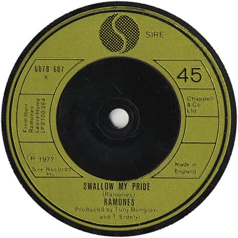 The Ramones Swallow My Pride Ps Uk 7 Vinyl Single 7 Inch Record