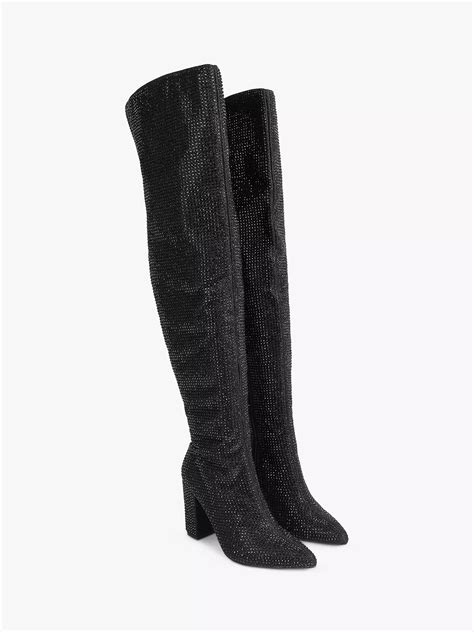 Carvela Shine Over The Knee Boots Black Black At John Lewis And Partners