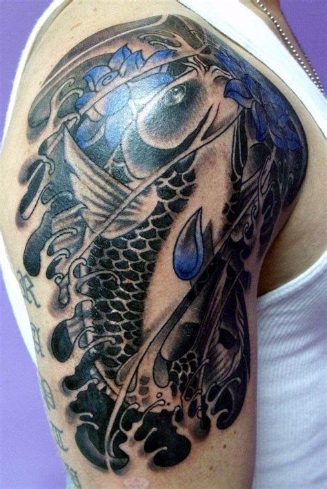 Fish tattoo designs can be sentimental. Koi Fish Half Sleeve Tattoos Design
