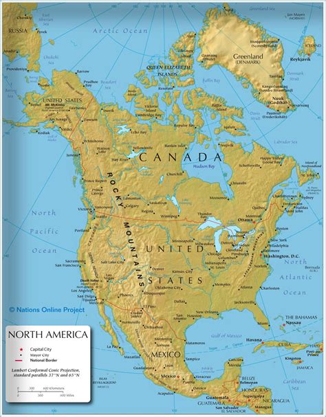 Fizicko Geografska Karta Severne Amerike Reljef I Klima Severne