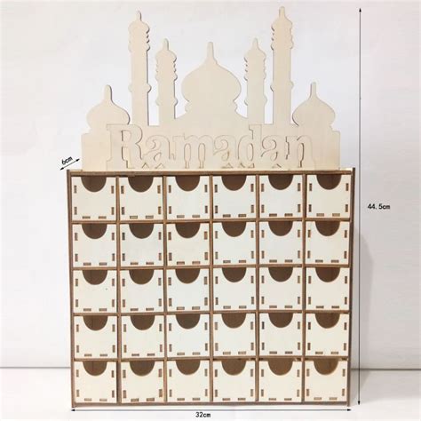 Wooden Eid Mubarak Ramadan Advent Calendar Countdo Grandado