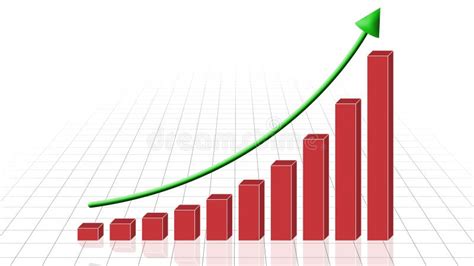 Business Growth Bar Graph With Rising Arrow Stock Illustration