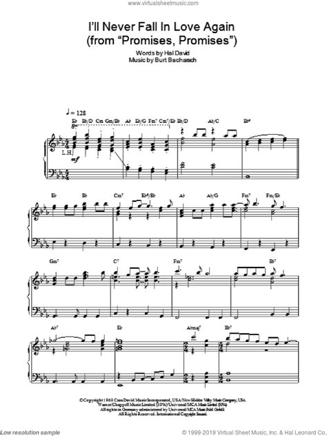 C don't let another day begin. David - I'll Never Fall In Love Again sheet music for ...