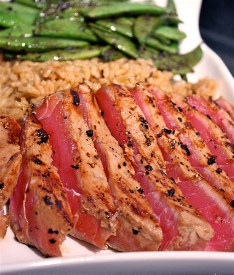 Have Her Over For Dinner Pan Seared Tuna Steak With Wild Rice And