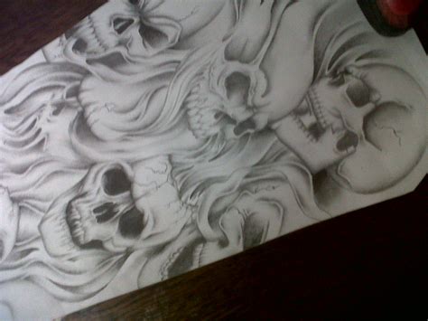 skull sleeve tattoo design by tattoosuzette on DeviantArt