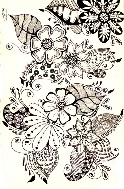 Zentangle Imagenes De Mandalas Patrón Zentangle Doodles De Flores