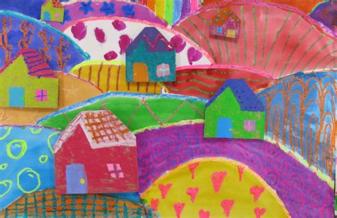 Cassie Stephens In The Art Room Patterned Landscapes With Houses