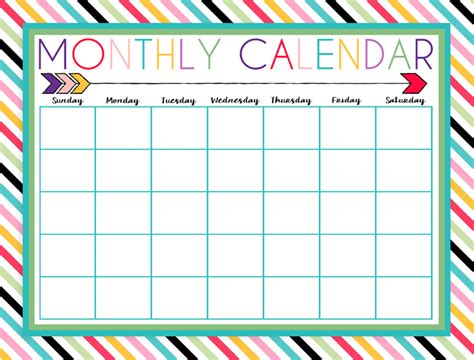 Blank Calendar To Fill In Activities Free Calendar Template Within