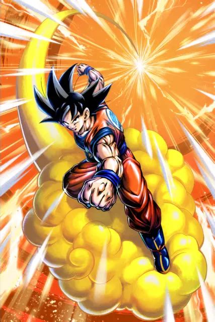 Dragon Ball Z Poster Adult Goku On Flying Nimbus 12in X 18in Free