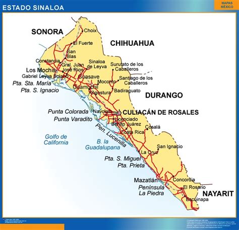 Mapa De Sinaloa Con Nombres