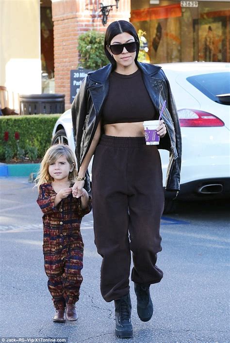Kourtney Kardashian Shows Off Toned Midriff On Coffee Errand With Daughter Penelope Daily Mail