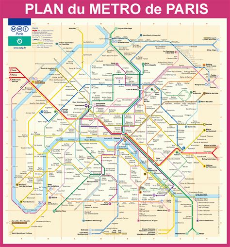 Plan Du Métro De Paris Plan Réseau Metro Parisien Carte Du Métro