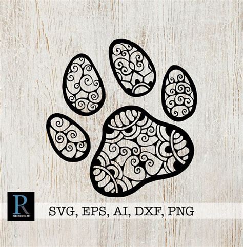 Download Zentangle Paw SVG Mandala Paw SVG | Etsy | Mandala tattoo ...