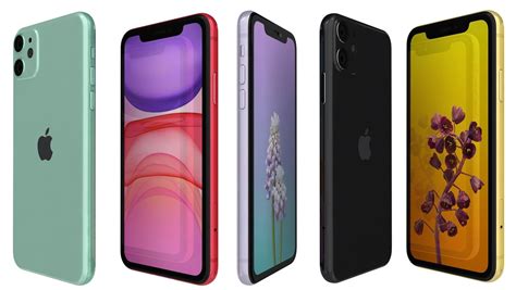 3d Model Apple Iphone 11 All Colors Cgtrader