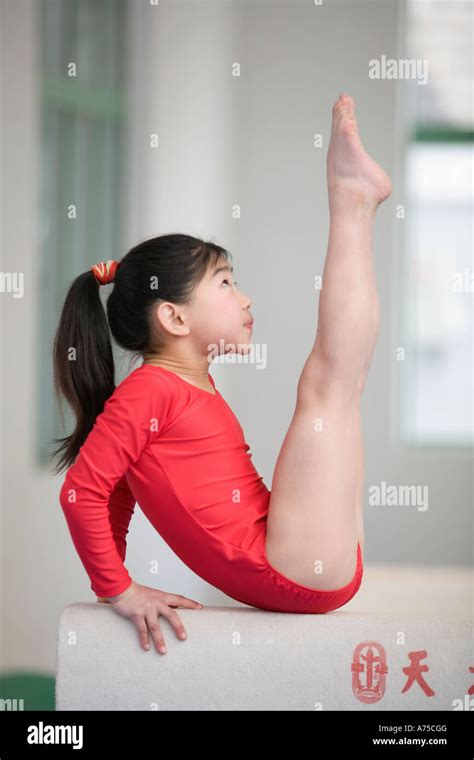 Young Girl Practicing Gymnastics Stock Photo Alamy