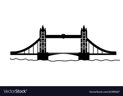 London Tower Bridge Linear Royalty Free Vector Image