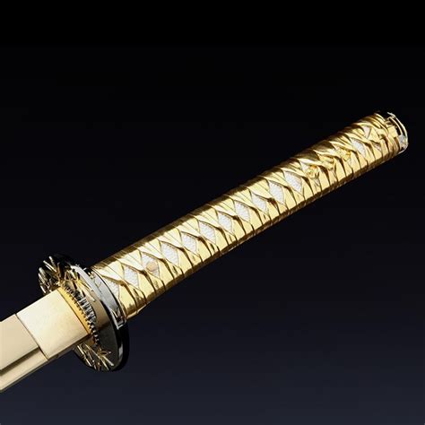 Golden Katana Handmade Japanese Katana Sword With Golden Blade And