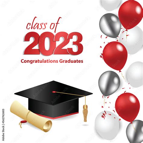 Congratulations Graduation Class Of 2023 Graduation Cap And Confetti