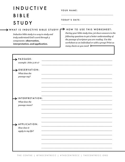 Free Inductive Bible Study Sheet Bible Study Worksheet