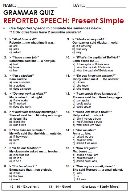 Pronouns In Reported Speech Exercise Worksheet English Grammar Porn Sex Picture