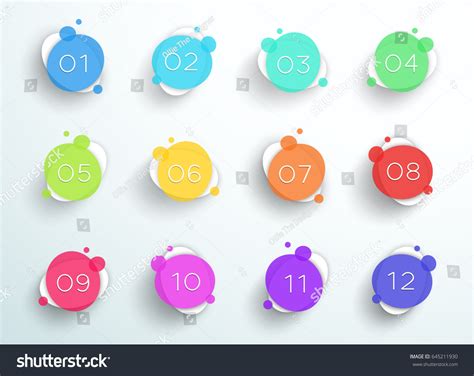 Number Bullet Point Abstract Colorful Circles Stock Vector Royalty