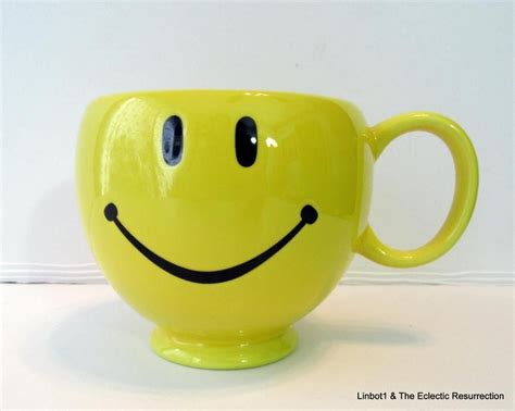 Vintage S Smiley Happy Face Mug Oz Round Coffee Cup Teleflora